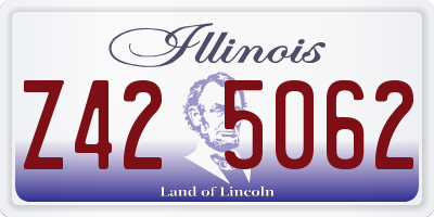IL license plate Z425062