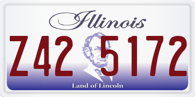 IL license plate Z425172