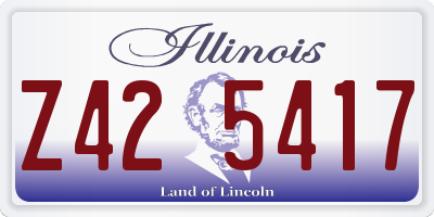 IL license plate Z425417