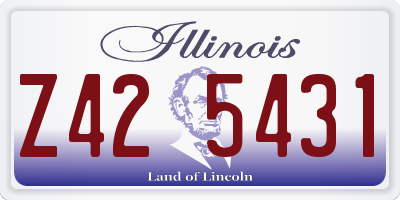 IL license plate Z425431