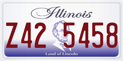 IL license plate Z425458