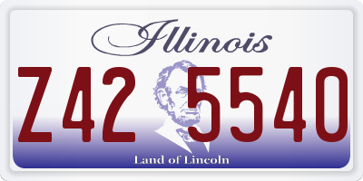IL license plate Z425540