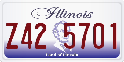 IL license plate Z425701