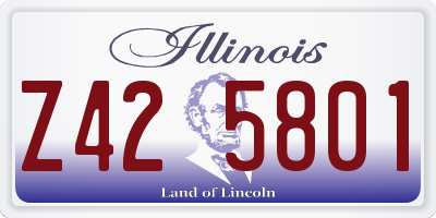 IL license plate Z425801