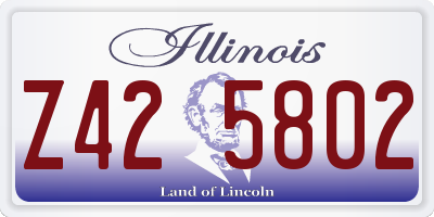 IL license plate Z425802