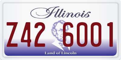 IL license plate Z426001
