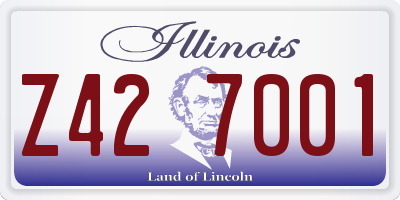 IL license plate Z427001