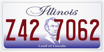 IL license plate Z427062