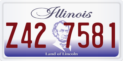 IL license plate Z427581