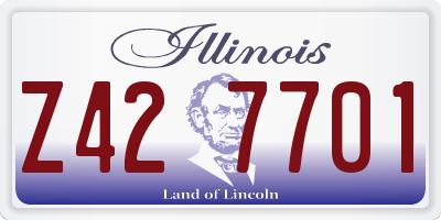 IL license plate Z427701