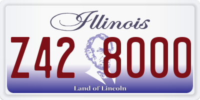 IL license plate Z428000