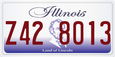 IL license plate Z428013