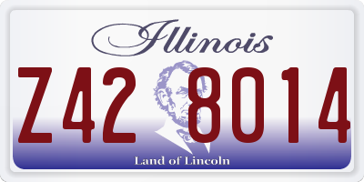 IL license plate Z428014