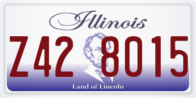 IL license plate Z428015