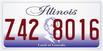 IL license plate Z428016