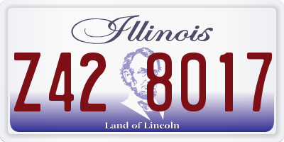 IL license plate Z428017