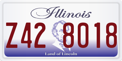 IL license plate Z428018