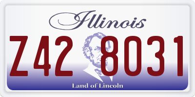 IL license plate Z428031