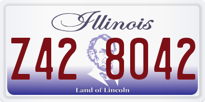 IL license plate Z428042