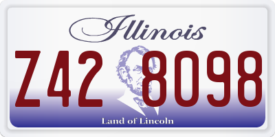 IL license plate Z428098