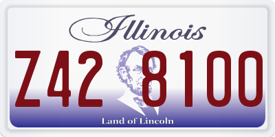 IL license plate Z428100