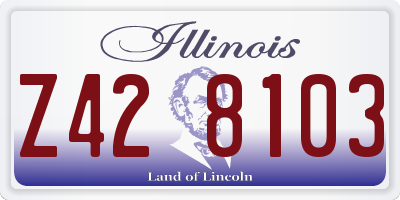 IL license plate Z428103