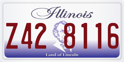 IL license plate Z428116
