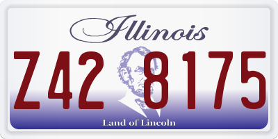 IL license plate Z428175