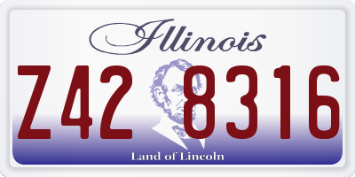 IL license plate Z428316