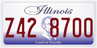IL license plate Z428700