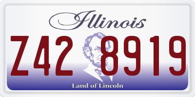 IL license plate Z428919