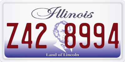 IL license plate Z428994