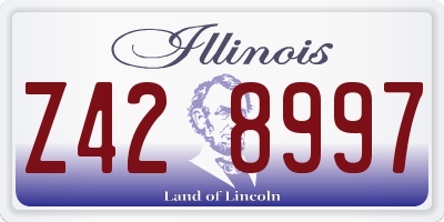IL license plate Z428997