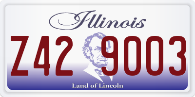 IL license plate Z429003
