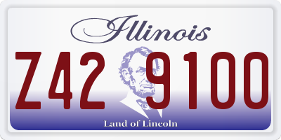 IL license plate Z429100
