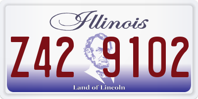 IL license plate Z429102