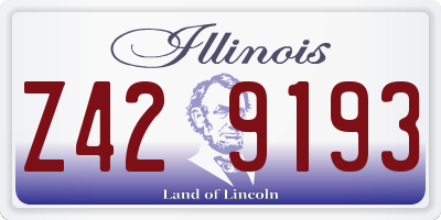 IL license plate Z429193