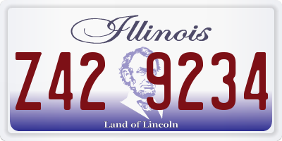 IL license plate Z429234