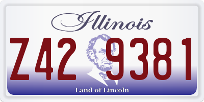 IL license plate Z429381