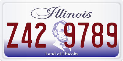 IL license plate Z429789