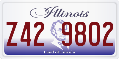 IL license plate Z429802