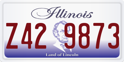 IL license plate Z429873
