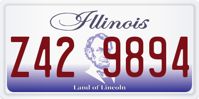 IL license plate Z429894