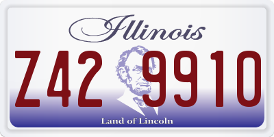 IL license plate Z429910