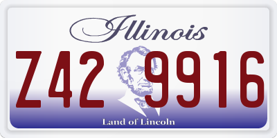 IL license plate Z429916