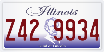 IL license plate Z429934