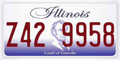 IL license plate Z429958