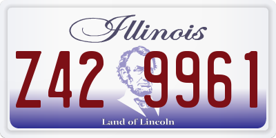 IL license plate Z429961