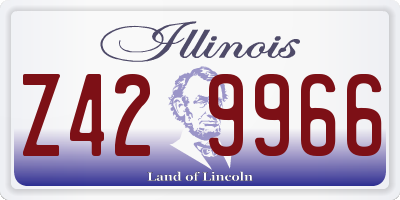 IL license plate Z429966