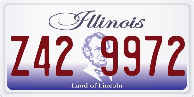 IL license plate Z429972
